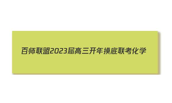 百师联盟 2023届高三开年摸底联考 化学(新教材)答案图片